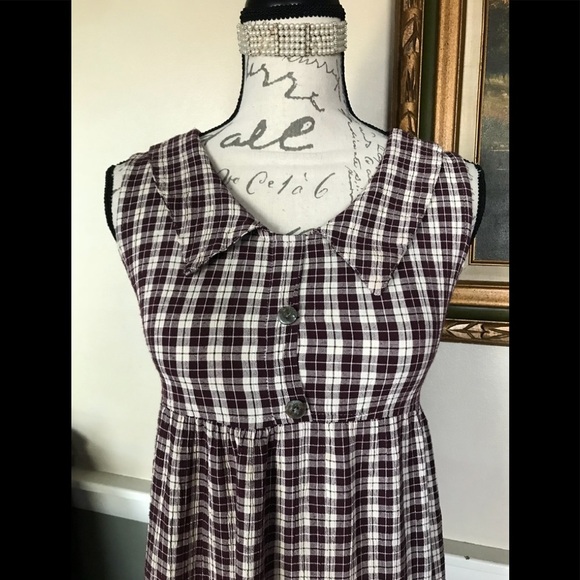 Rare Vintage 1980’s Gingham Collar Dress - Picture 8 of 9